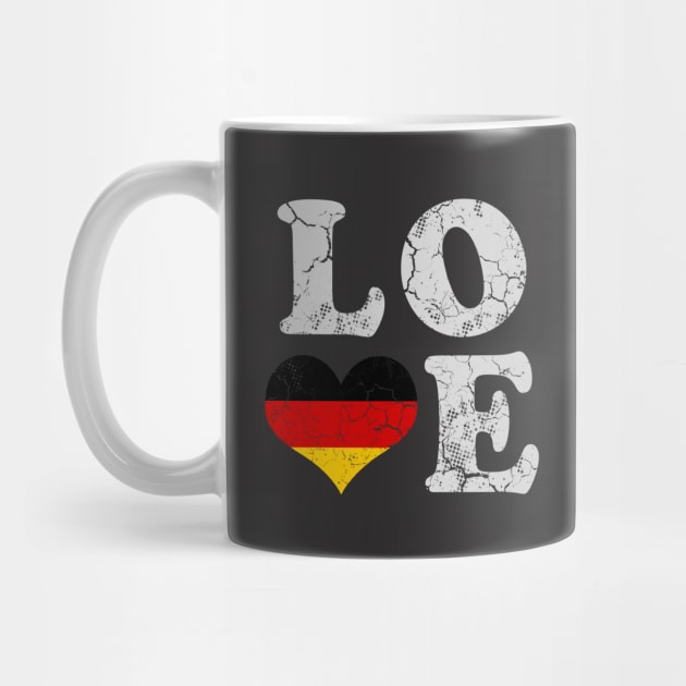 Love Germany German Flag Vintage Distressed by E